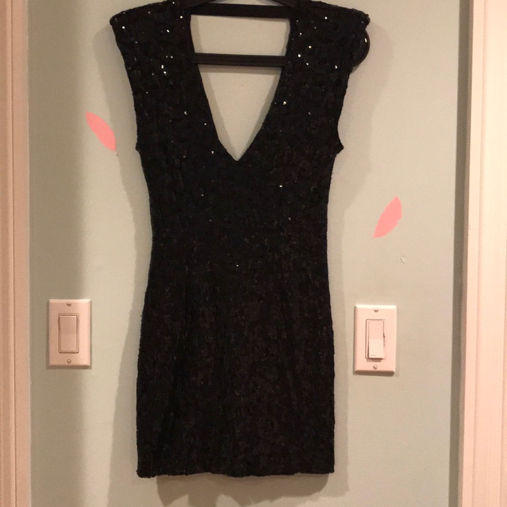 Sequin Black Mini Dress